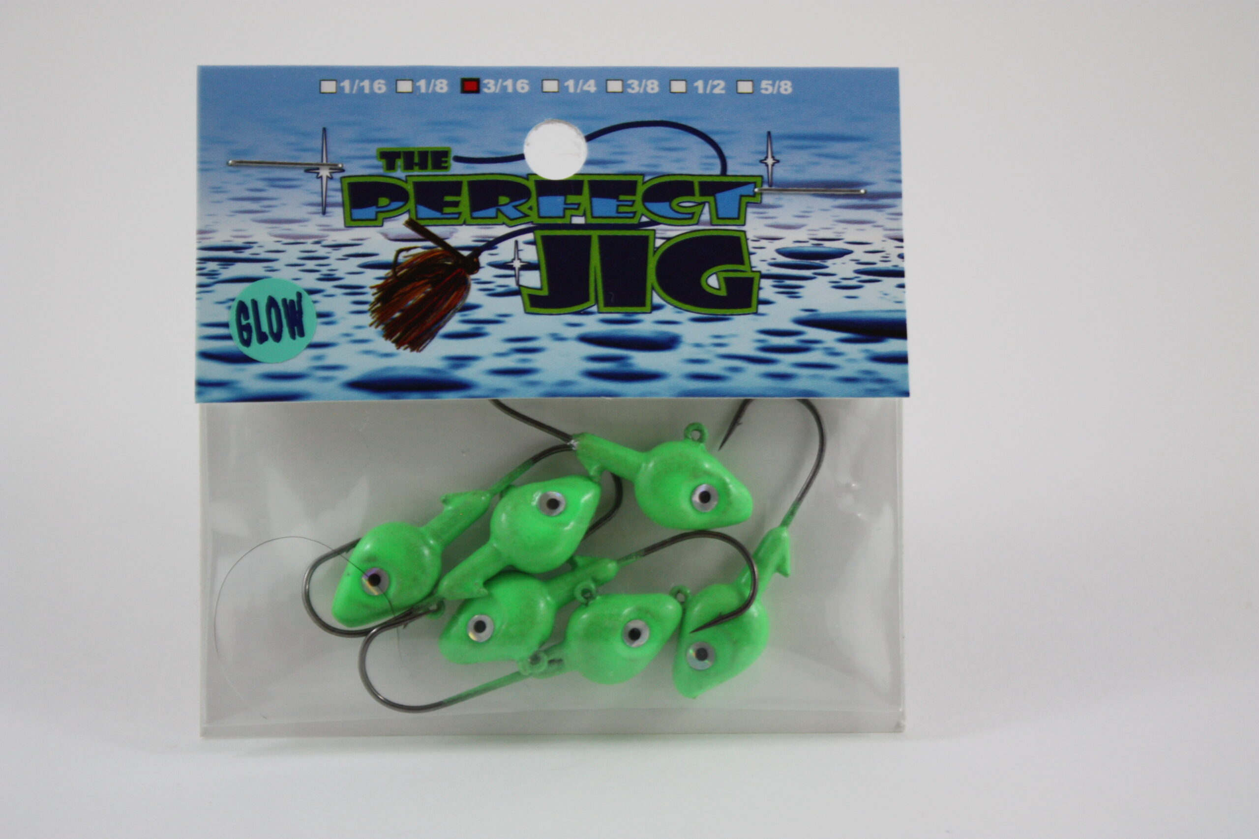 Super Glow green Minnow jig heads - The Perfect Jig